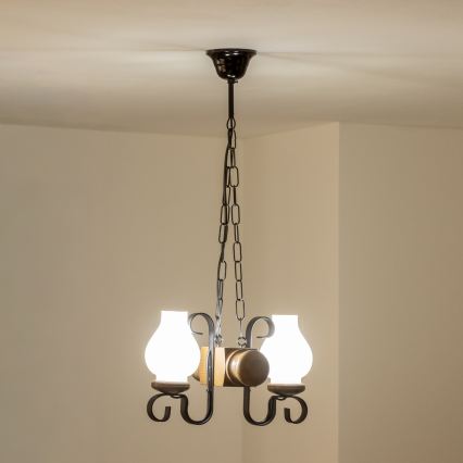 Brilagi - Chandelier on a chain RUSTIC 2xE14/40W/230V beech/walnut