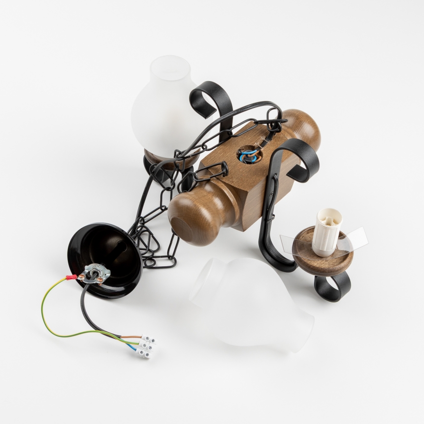 Brilagi - Chandelier on a chain RUSTIC 2xE14/40W/230V beech/walnut