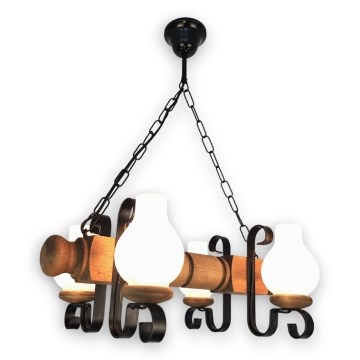 Brilagi - Chandelier on a chain RUSTIC 4xE14/40W/230V beech