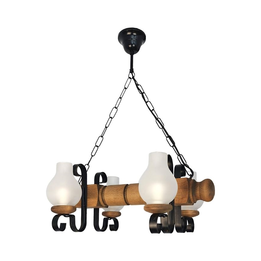 Brilagi - Chandelier on a chain RUSTIC 4xE14/40W/230V beech