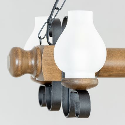 Brilagi - Chandelier on a chain RUSTIC 4xE14/40W/230V beech/walnut