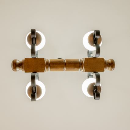 Brilagi - Chandelier on a chain RUSTIC 4xE14/40W/230V beech/walnut