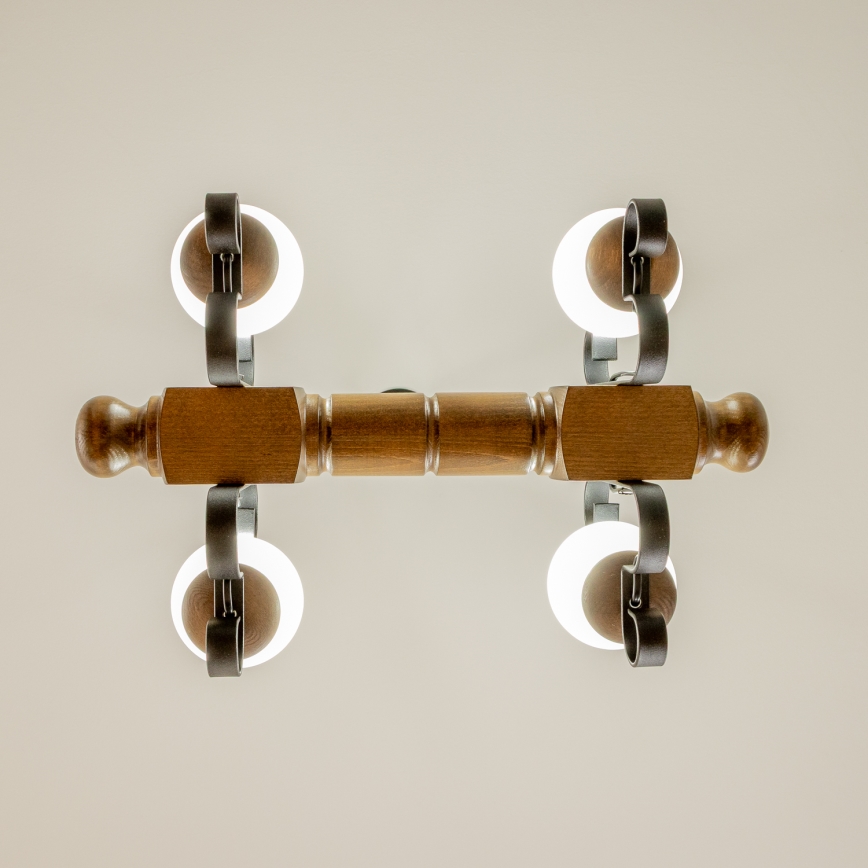 Brilagi - Chandelier on a chain RUSTIC 4xE14/40W/230V beech/walnut