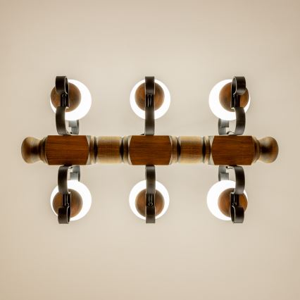 Brilagi - Chandelier on a chain RUSTIC 6xE14/40W/230V beech