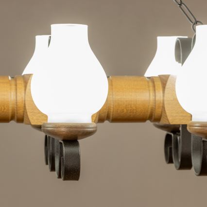 Brilagi - Chandelier on a chain RUSTIC 6xE14/40W/230V beech/walnut