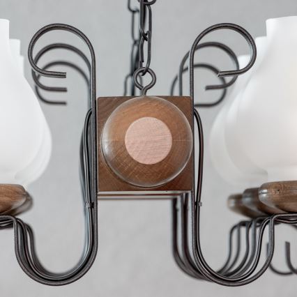 Brilagi - Chandelier on a chain RUSTIC 6xE14/40W/230V beech/walnut
