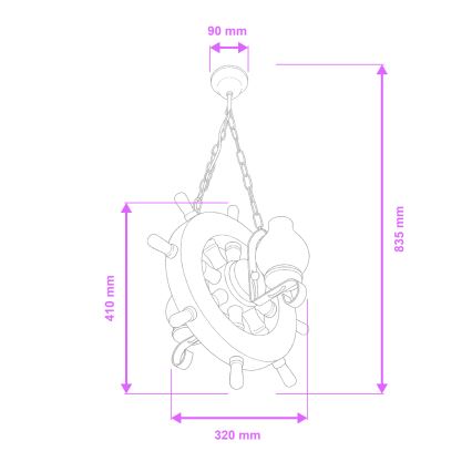 Brilagi - Chandelier on a chain TIMONA 2xE14/40W/230V beech