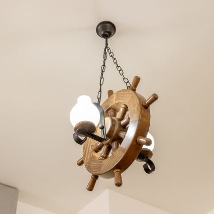 Brilagi - Chandelier on a chain TIMONA 2xE14/40W/230V beech/walnut