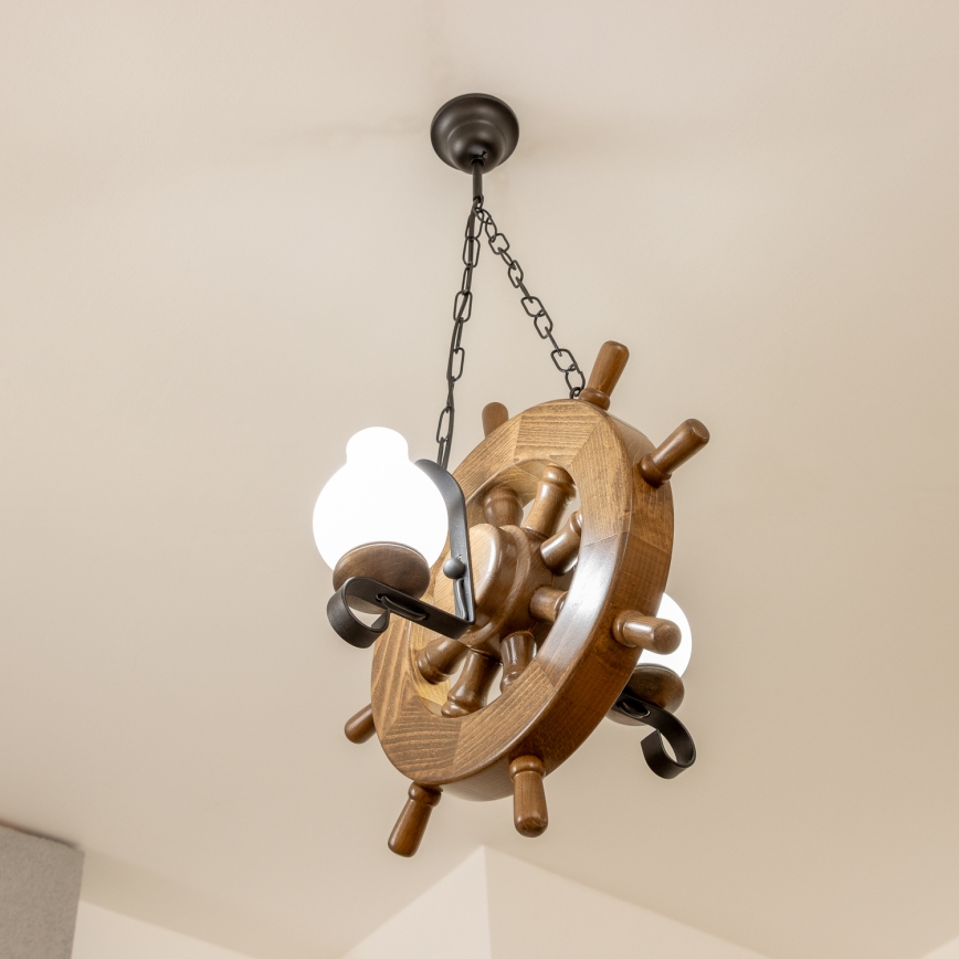 Brilagi - Chandelier on a chain TIMONA 2xE14/40W/230V beech/walnut
