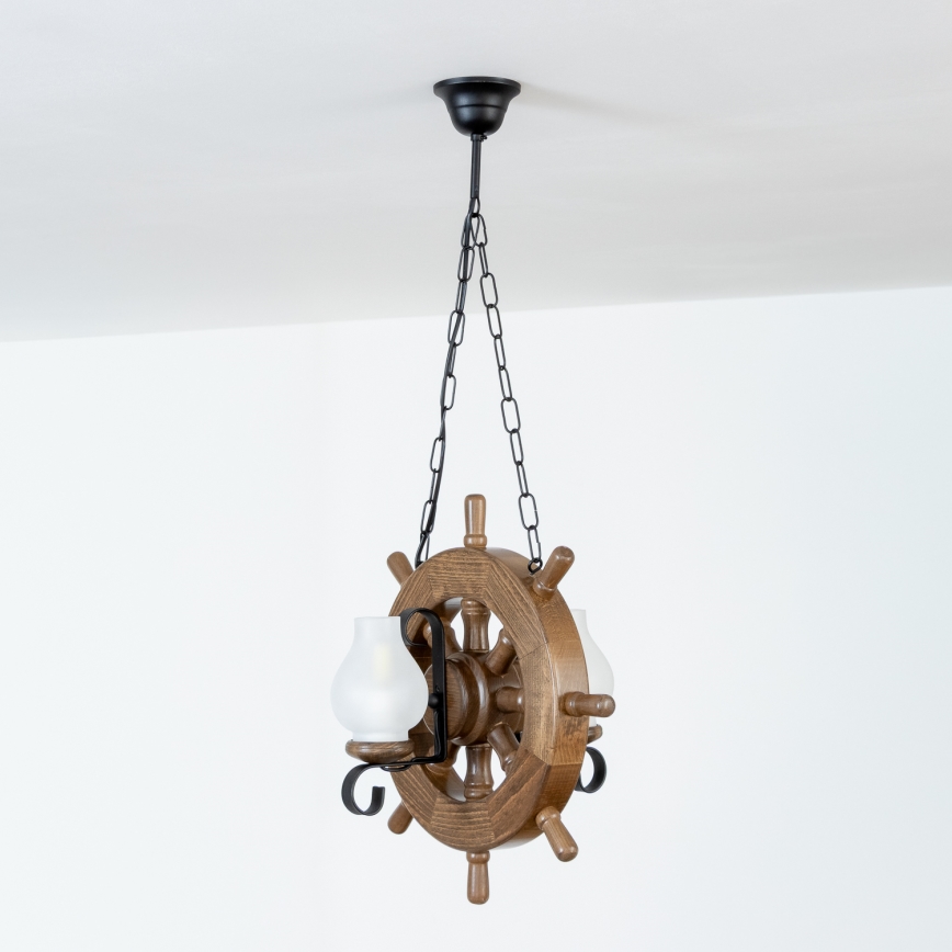 Brilagi - Chandelier on a chain TIMONA 2xE14/40W/230V beech/walnut