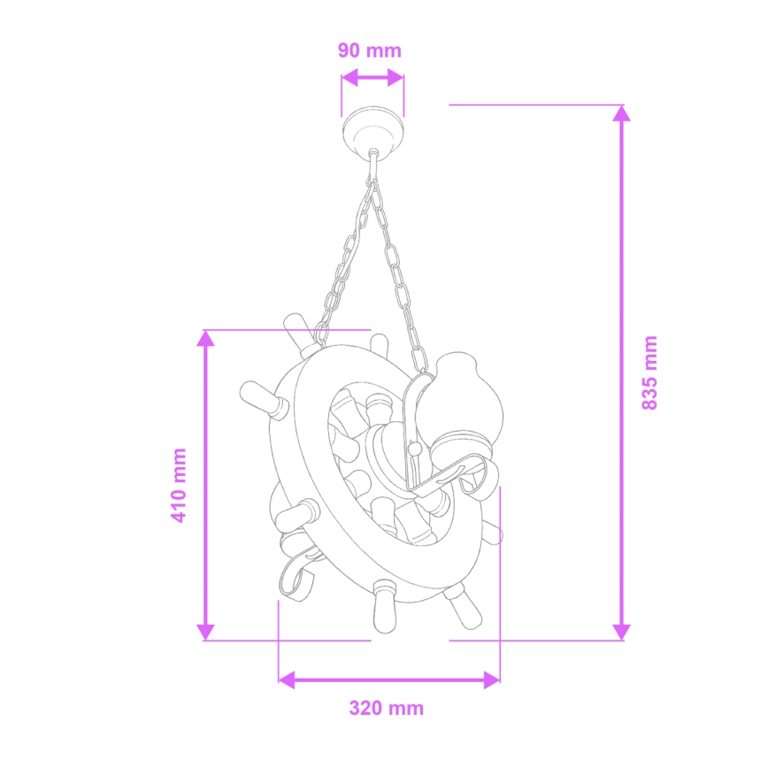 Brilagi - Chandelier on a chain TIMONA 2xE14/40W/230V beech/walnut