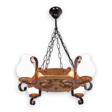 Brilagi - Chandelier on a chain TIMONA 4xE14/40W/230V beech/walnut