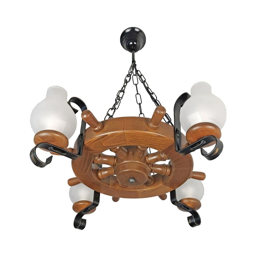 Brilagi - Chandelier on a chain TIMONA 4xE14/40W/230V beech/walnut