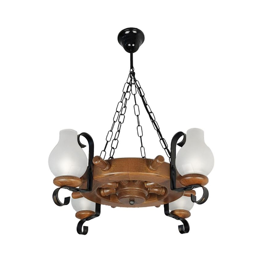 Brilagi - Chandelier on a chain TIMONA 4xE14/40W/230V beech/walnut