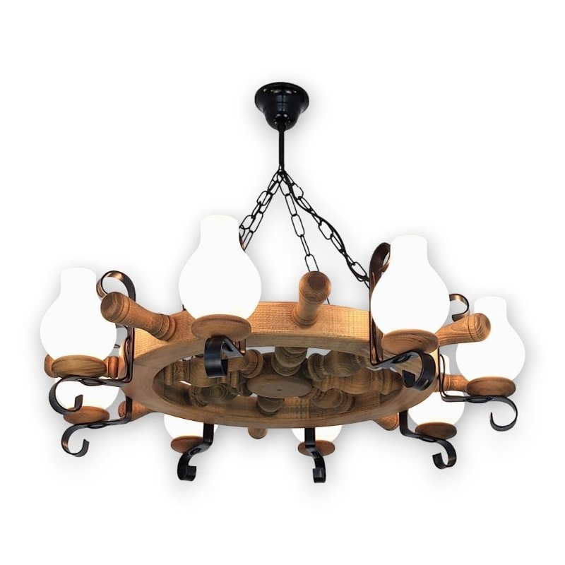 Brilagi - Chandelier on a chain TIMONA 8xE14/40W/230V beech