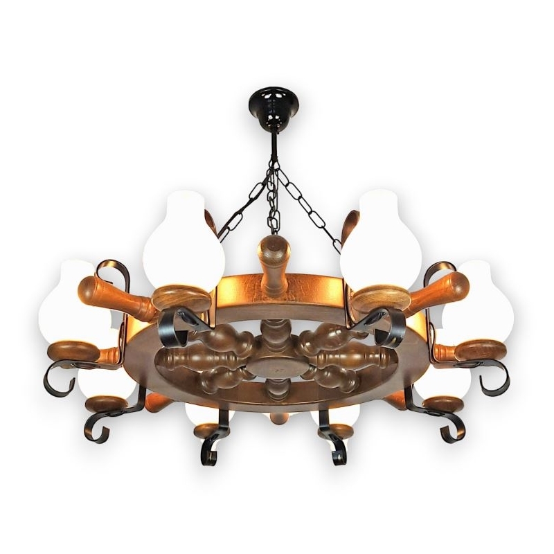 Brilagi - Chandelier on a chain TIMONA 8xE14/40W/230V beech/walnut