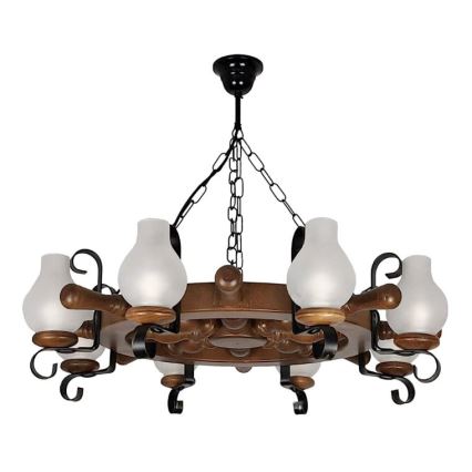 Brilagi - Chandelier on a chain TIMONA 8xE14/40W/230V beech/walnut