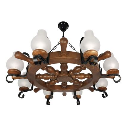 Brilagi - Chandelier on a chain TIMONA 8xE14/40W/230V beech/walnut