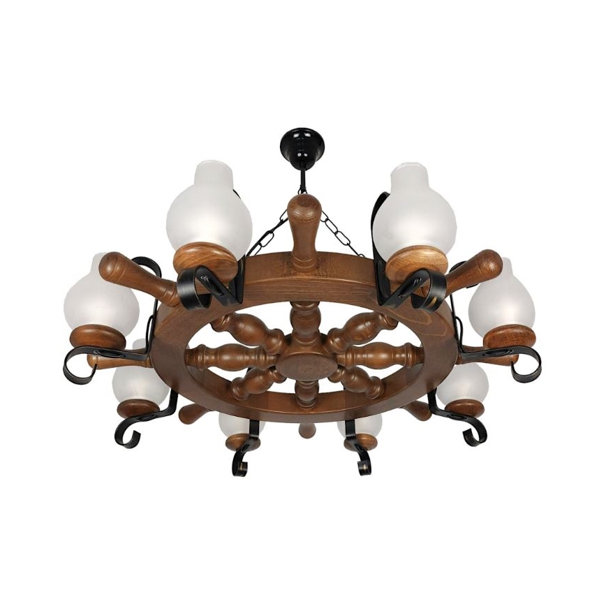 Brilagi - Chandelier on a chain TIMONA 8xE14/40W/230V beech/walnut