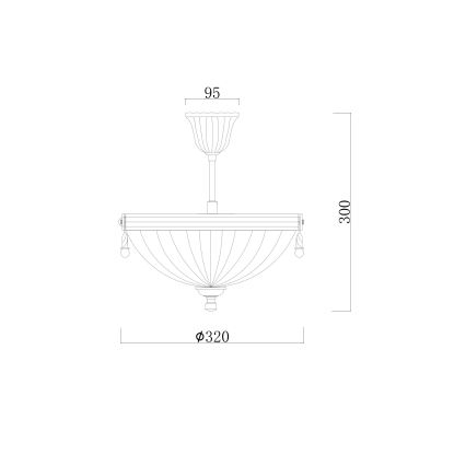 Brilagi - Chandelier on a pole CLASSIC 3xE14/60W/230V brass