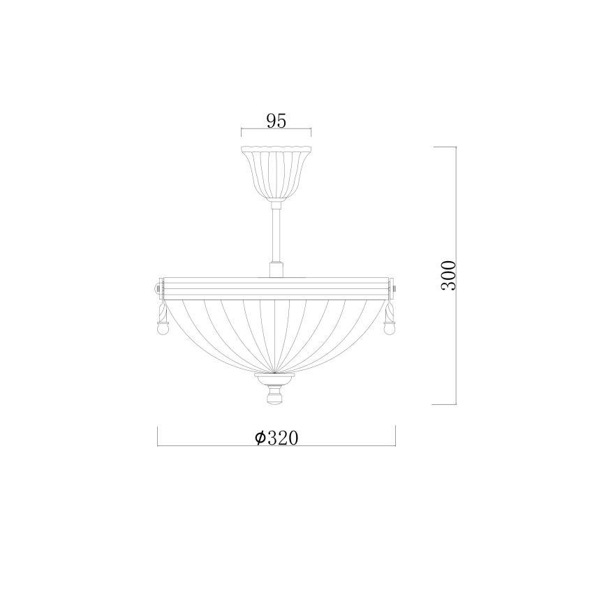 Brilagi - Chandelier on a pole CLASSIC 3xE14/60W/230V brass