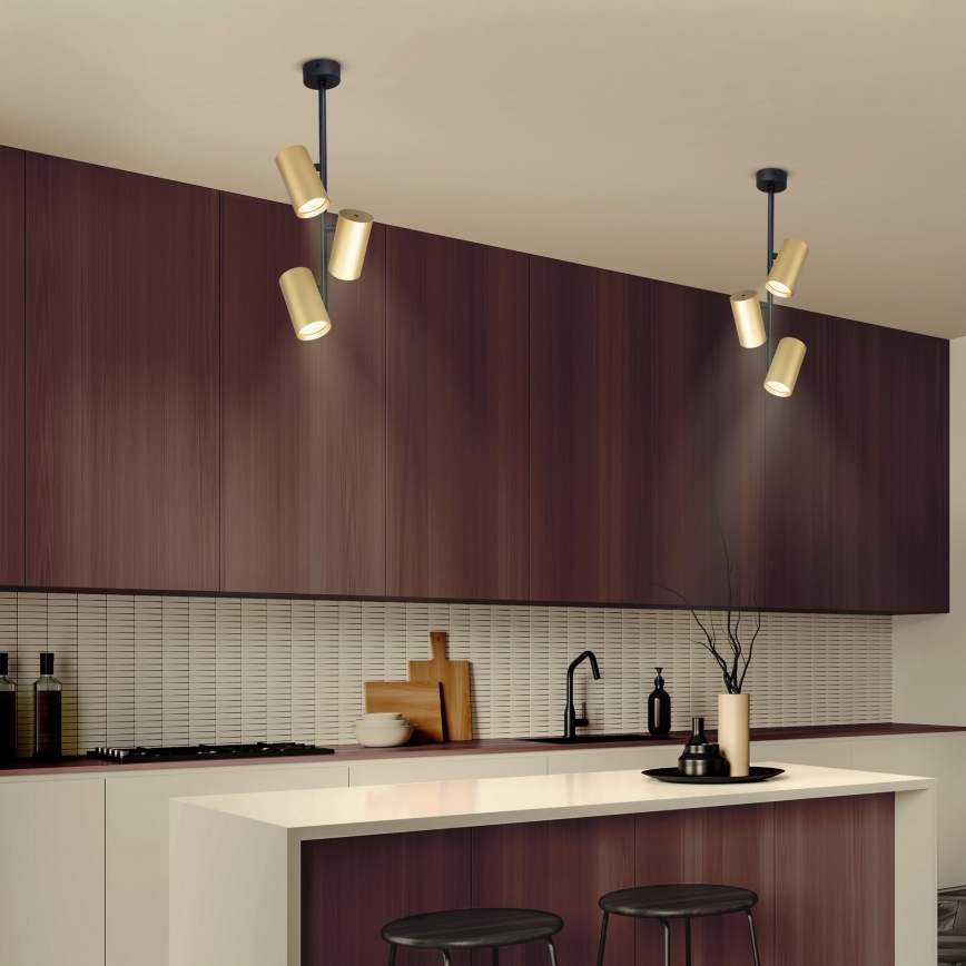 Brilagi - Chandelier on a pole SELE VERTICAL 3xGU10/30W/230V black/gold