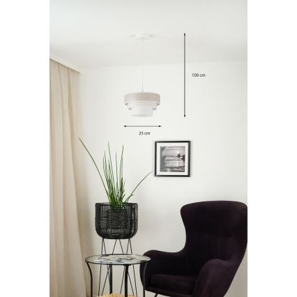 Brilagi - Chandelier on a string ALASKA LUNETA 1xE27/15W/230V d. 25 cm grey/creamy