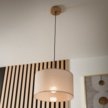 Brilagi - Chandelier on a string ANTHONY 1xE27/60W/230V oak/beige