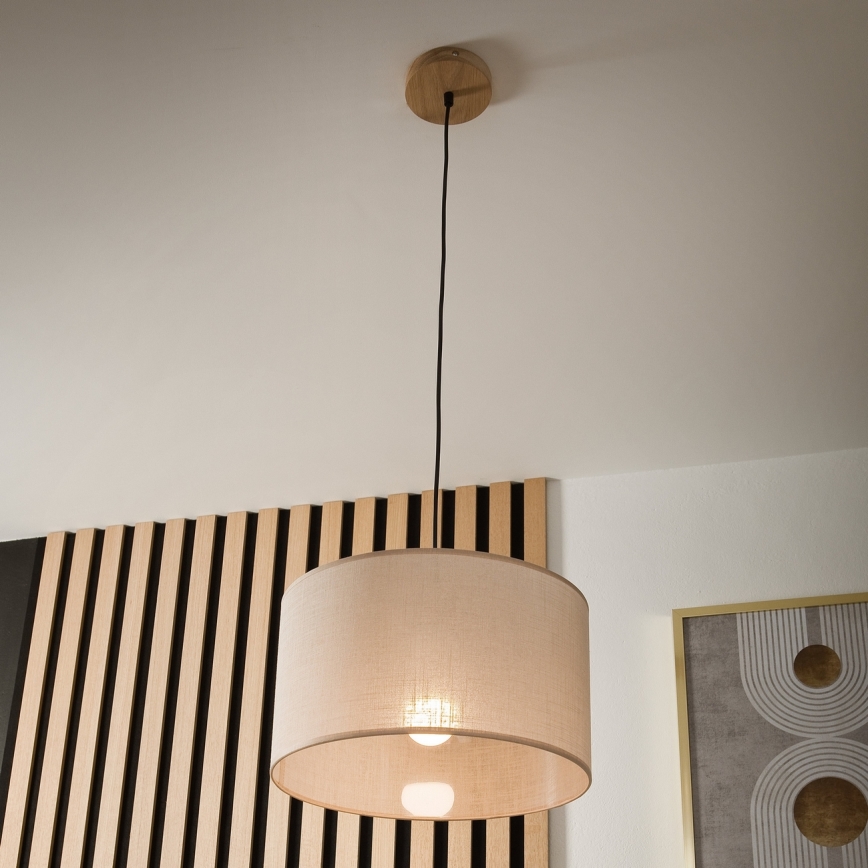 Brilagi - Chandelier on a string ANTHONY 1xE27/60W/230V oak/beige
