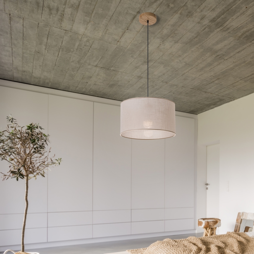 Brilagi - Chandelier on a string ANTHONY 1xE27/60W/230V oak/beige