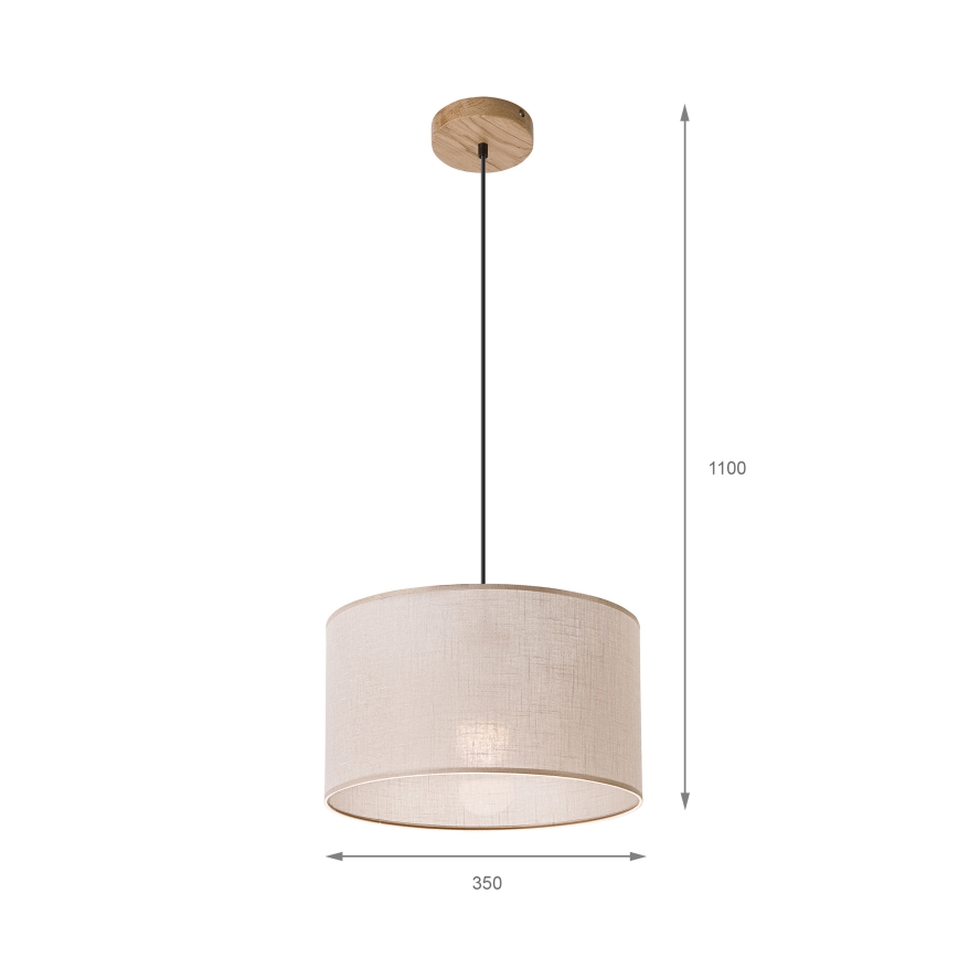 Brilagi - Chandelier on a string ANTHONY 1xE27/60W/230V oak/beige