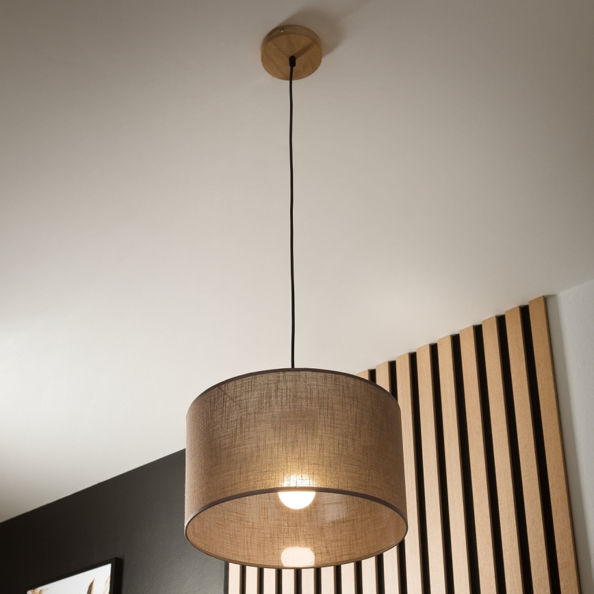 Brilagi - Chandelier on a string ANTHONY 1xE27/60W/230V oak/brown