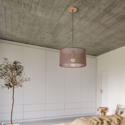Brilagi - Chandelier on a string ANTHONY 1xE27/60W/230V oak/brown