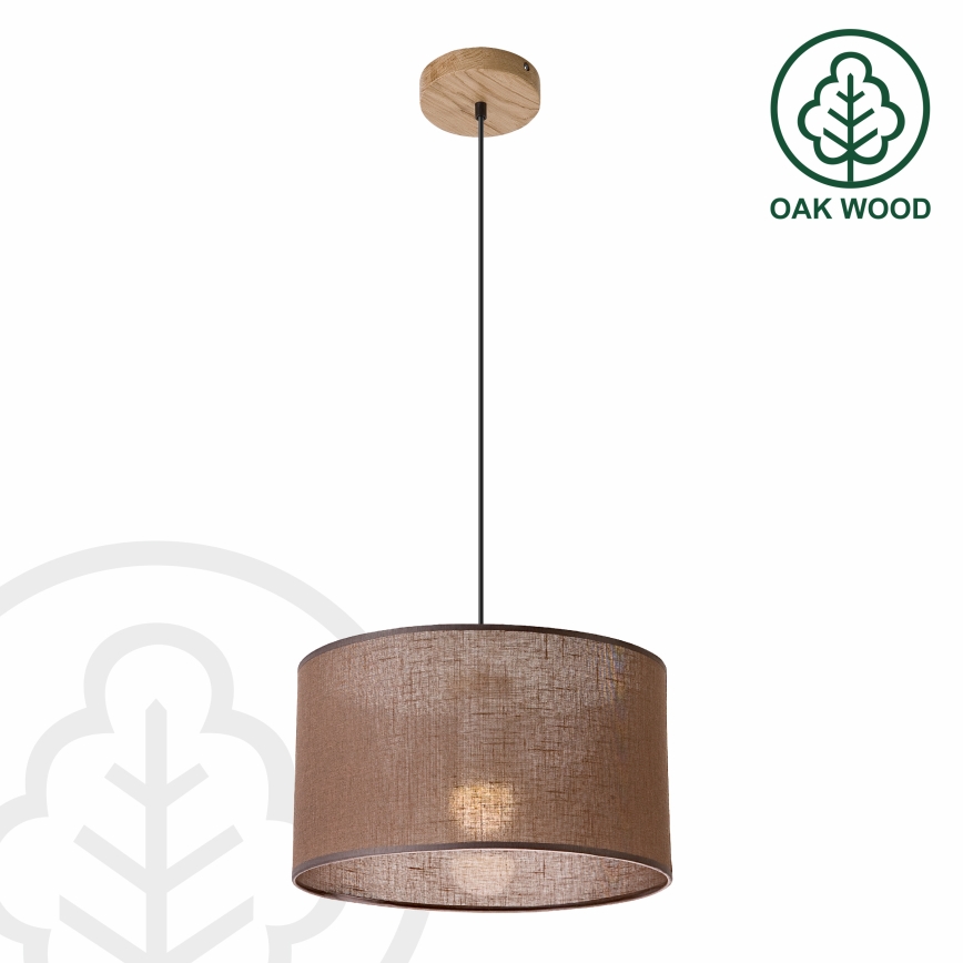 Brilagi - Chandelier on a string ANTHONY 1xE27/60W/230V oak/brown