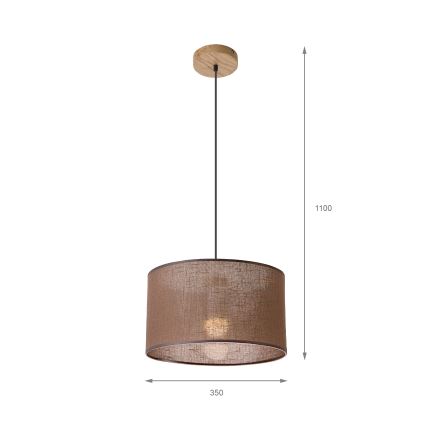 Brilagi - Chandelier on a string ANTHONY 1xE27/60W/230V oak/brown