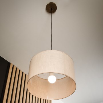 Brilagi - Chandelier on a string ANTHONY 1xE27/60W/230V oak walnut/beige