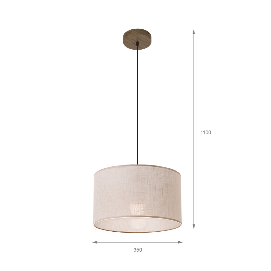 Brilagi - Chandelier on a string ANTHONY 1xE27/60W/230V oak walnut/beige