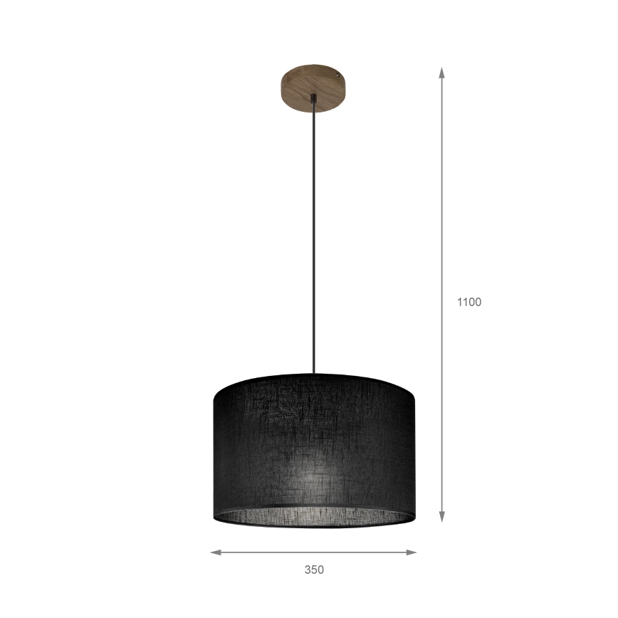 Brilagi - Chandelier on a string ANTHONY 1xE27/60W/230V oak walnut/black