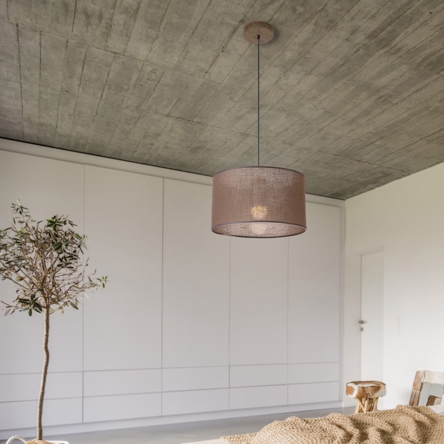Brilagi - Chandelier on a string ANTHONY 1xE27/60W/230V oak walnut/brown