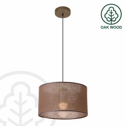 Brilagi - Chandelier on a string ANTHONY 1xE27/60W/230V oak walnut/brown