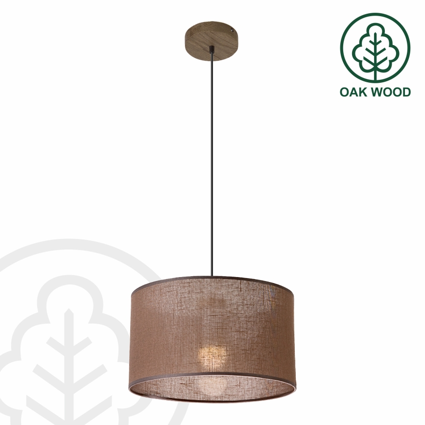 Brilagi - Chandelier on a string ANTHONY 1xE27/60W/230V oak walnut/brown