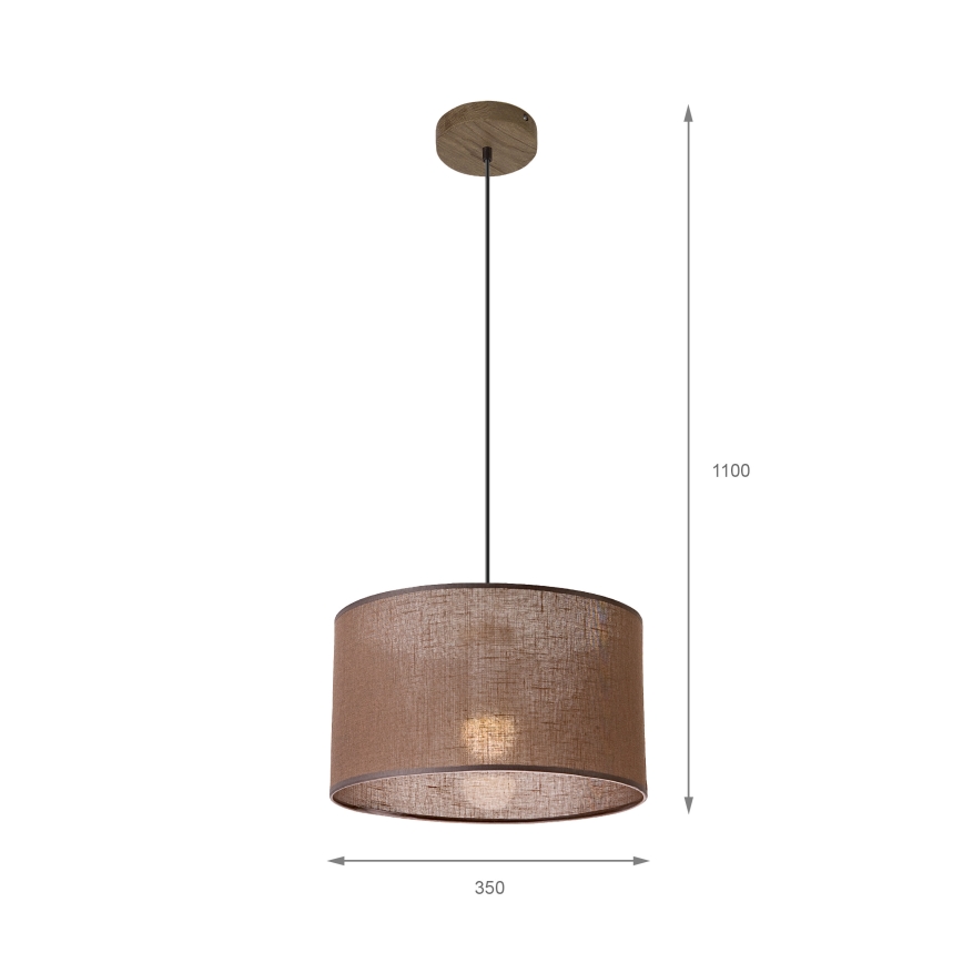 Brilagi - Chandelier on a string ANTHONY 1xE27/60W/230V oak walnut/brown