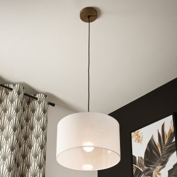 Brilagi - Chandelier on a string ANTHONY 1xE27/60W/230V oak walnut/white