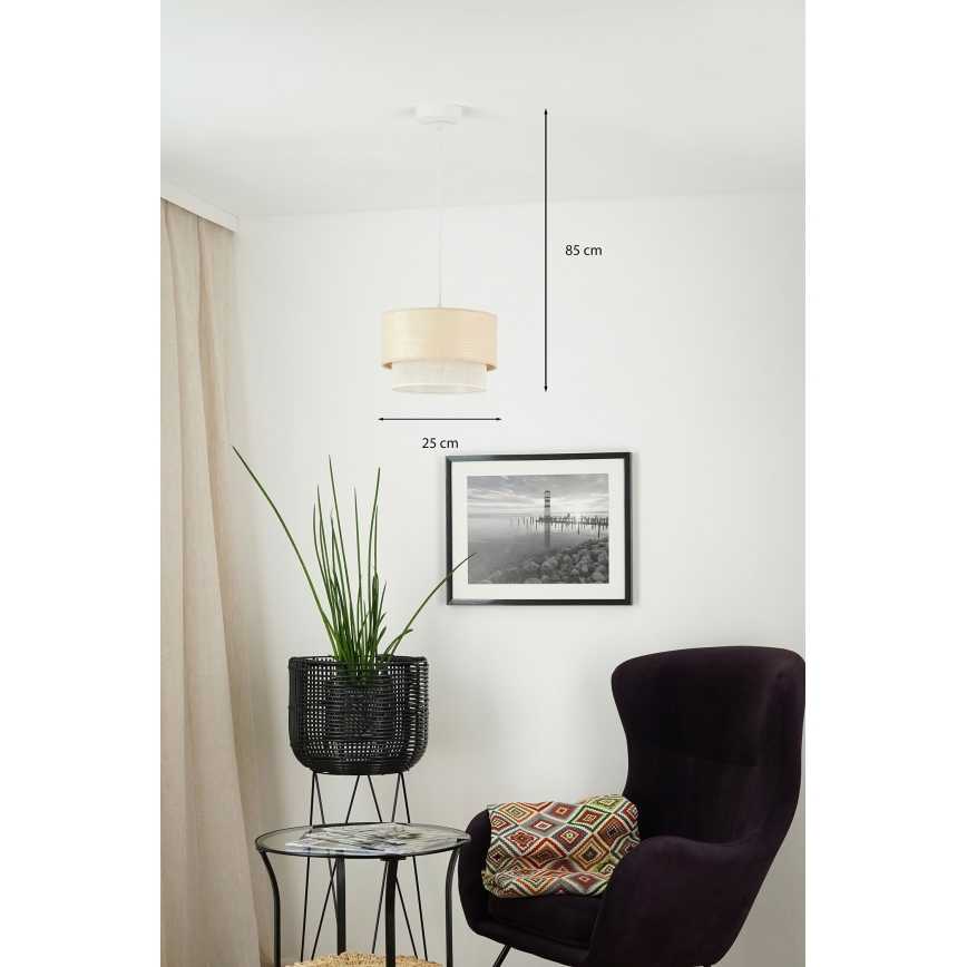 Brilagi - Chandelier on a string ARIZONA BOHO 1xE27/15W/230V d. 25 cm beige/white