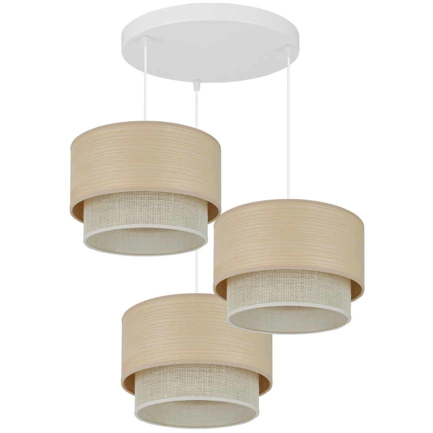 Brilagi - Chandelier on a string ARIZONA BOHO 3xE27/15W/230V beige/white