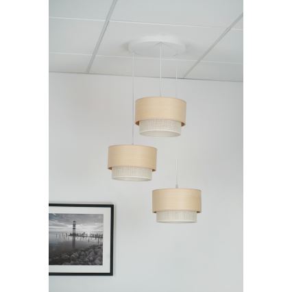 Brilagi - Chandelier on a string ARIZONA BOHO 3xE27/15W/230V beige/white