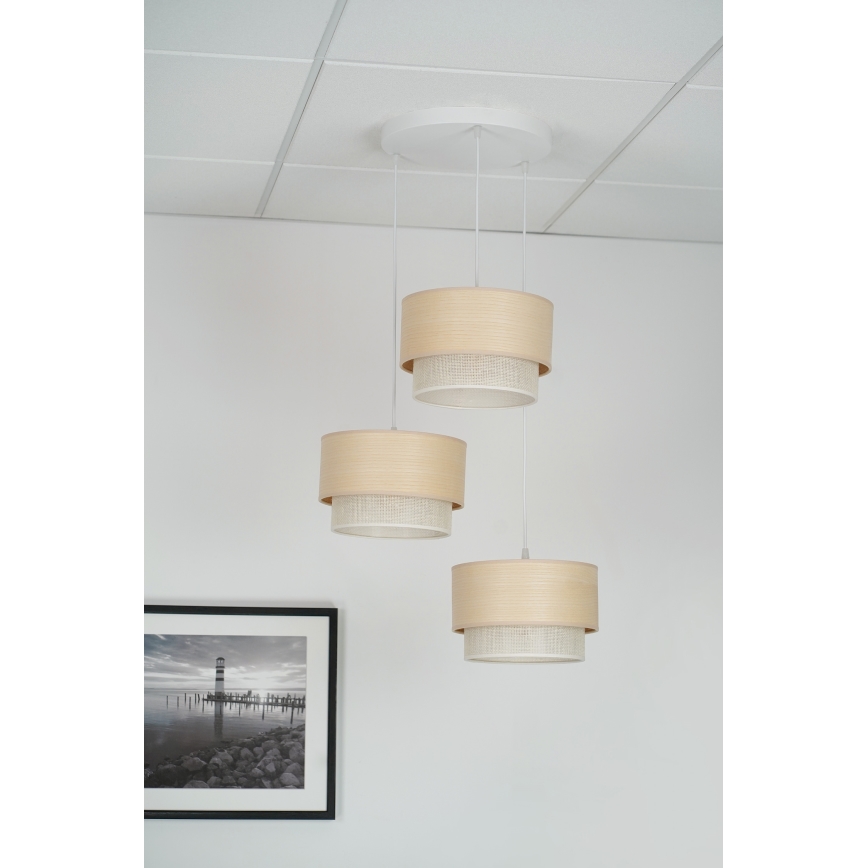 Brilagi - Chandelier on a string ARIZONA BOHO 3xE27/15W/230V beige/white