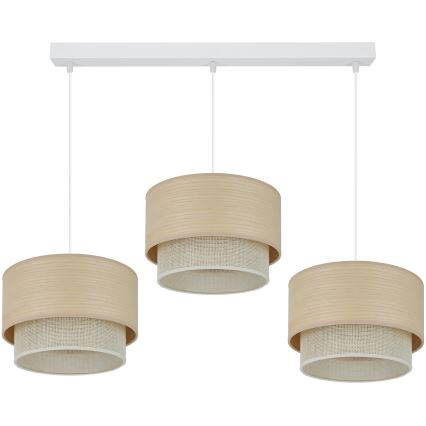 Brilagi - Chandelier on a string ARIZONA BOHO 3xE27/15W/230V beige/white