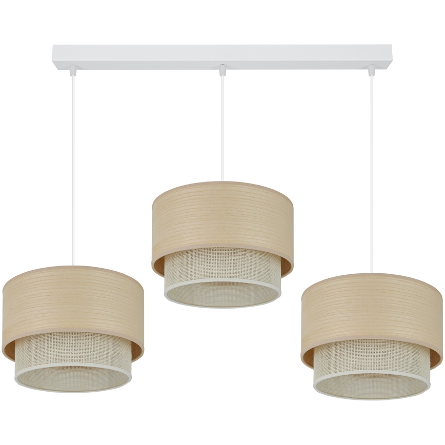 Brilagi - Chandelier on a string ARIZONA BOHO 3xE27/15W/230V beige/white