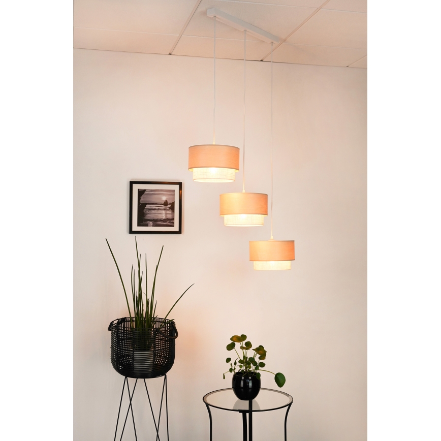 Brilagi - Chandelier on a string ARIZONA BOHO 3xE27/15W/230V beige/white